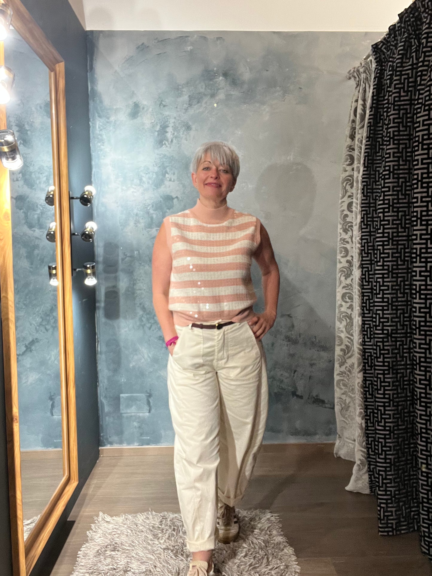 Pantalon coupe ballon beige sable