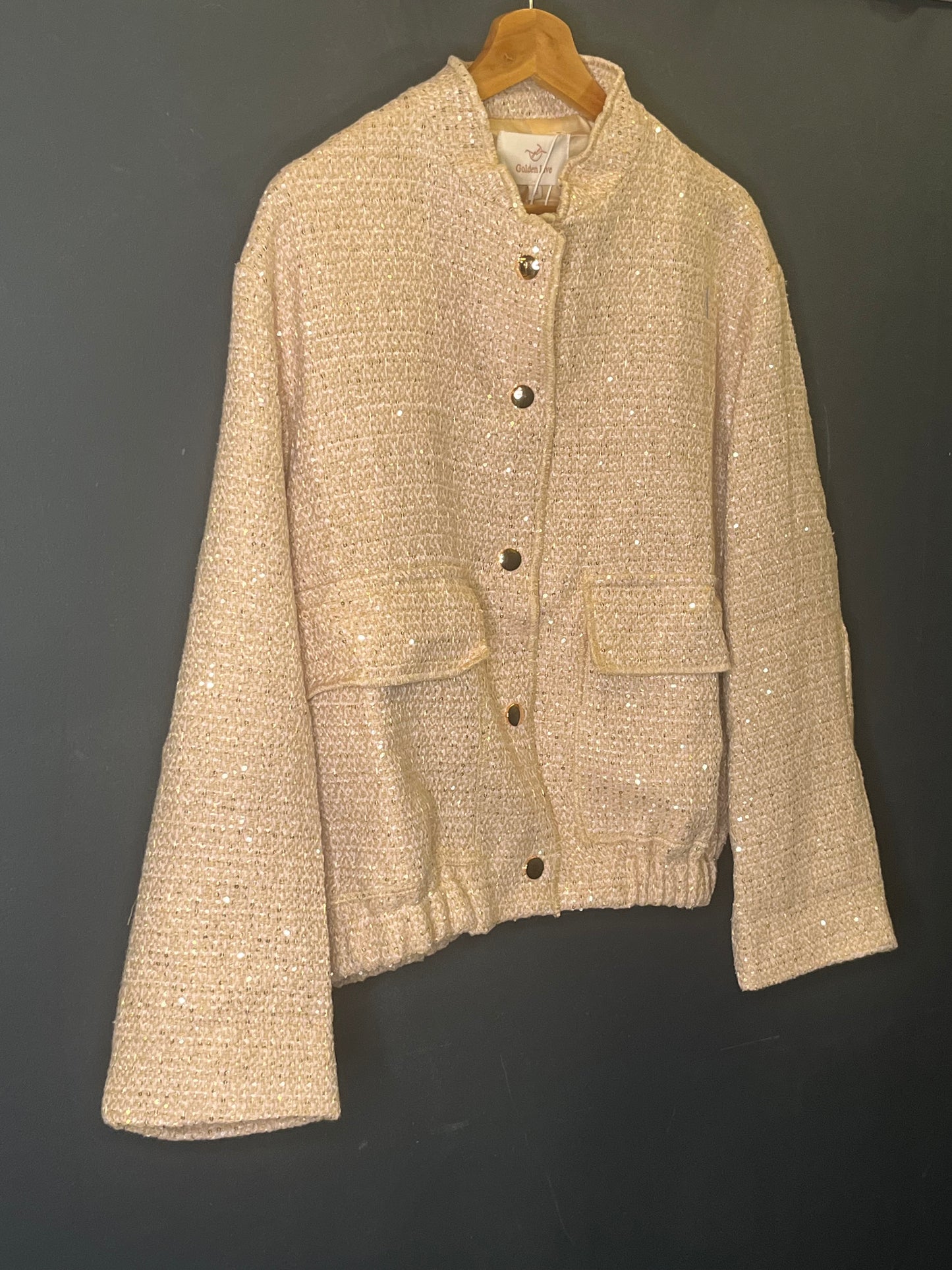 Veste coupe bomber à sequins