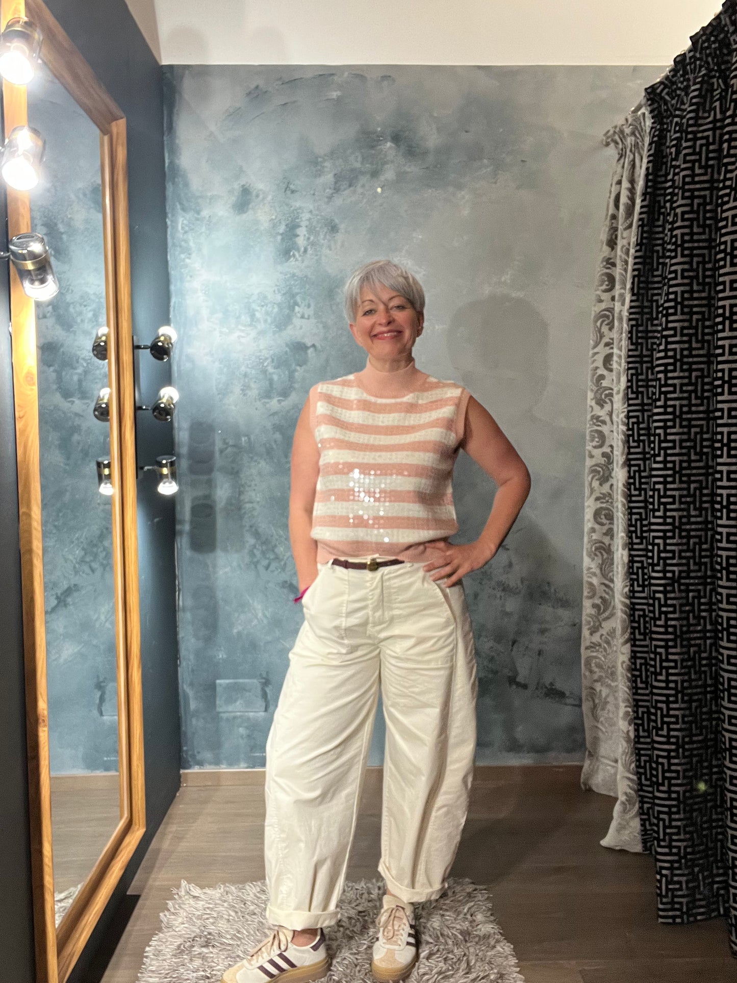 Pantalon coupe ballon beige sable